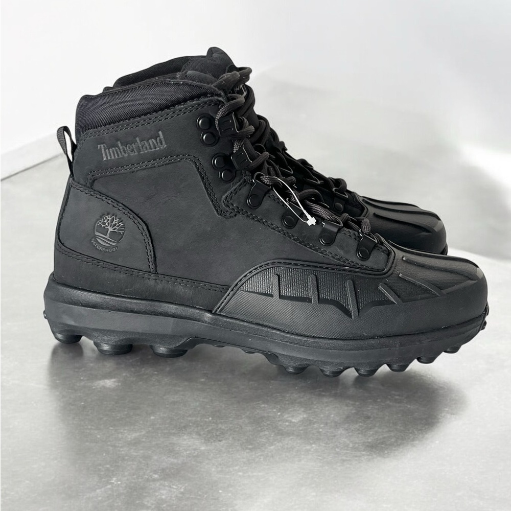 NEW Timberland Converge Waterproof Mid leather snow Boots Black Nubuck 8.5 - Picture 3 of 14